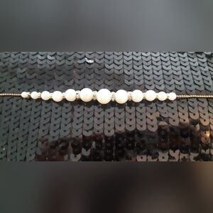 Elegant Faux Pearl And Gold Plated Toe Ring Anklet With Rhinestone Accent Set